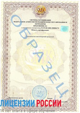Образец сертификата соответствия (приложение) Николаевск-на-Амуре Сертификат ISO 22000